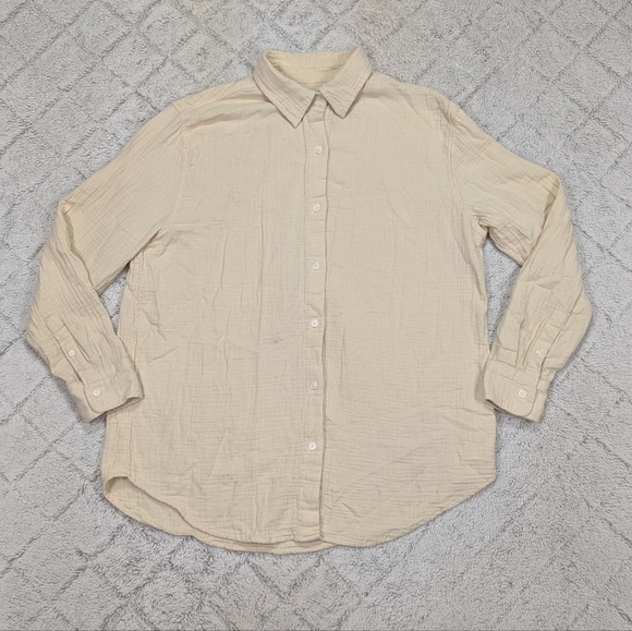 Wilfred Tops - Wilfred Shirt Womens S Yellow Button Up Oversized Sail Boyfriend Cotton Gauze